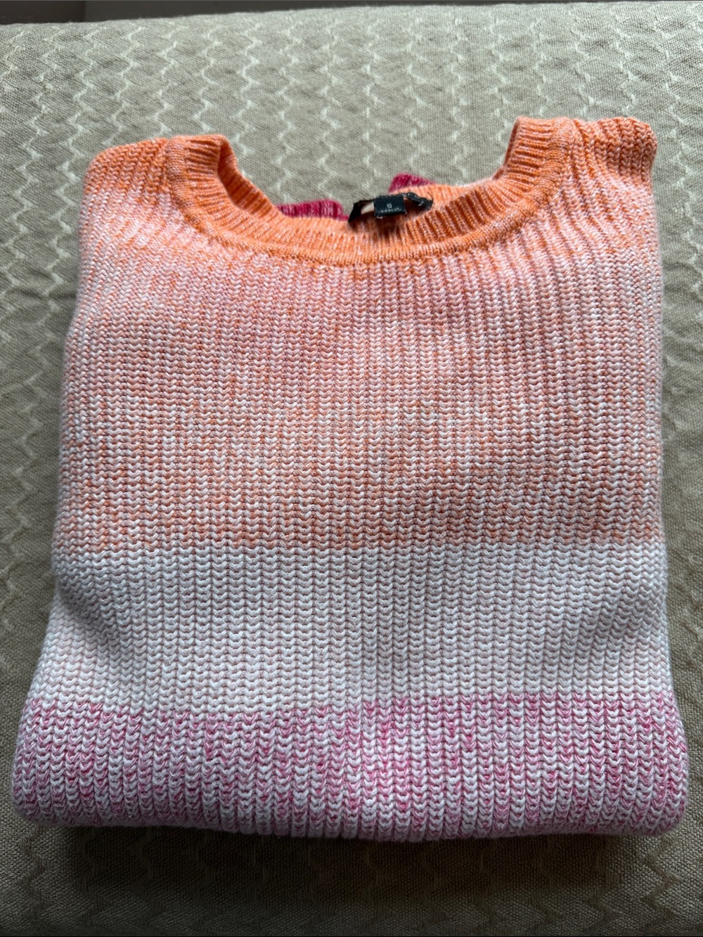 Talbots Ombre Crewneck Sweater in Coral, Pink and Berry - Picture 6 of 6